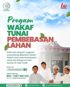 Program Wakaf Tunai Pembebasan Lahan dan Bangunan Panti Asuhan Al-Fajar Gresik