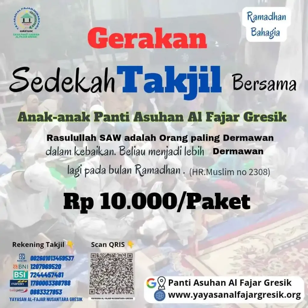 Gerakan Sedekah Takjil Bersama Anak-anak Panti Asuhan Al-Fajar Gresik